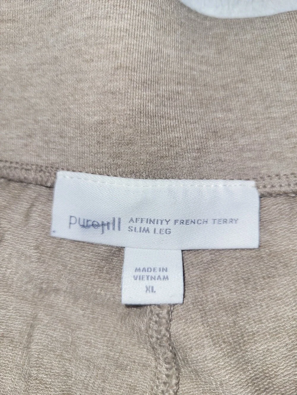 Pure Jill Womens XL Affinity French Terry Slim Leg Beige Pants 31.5
